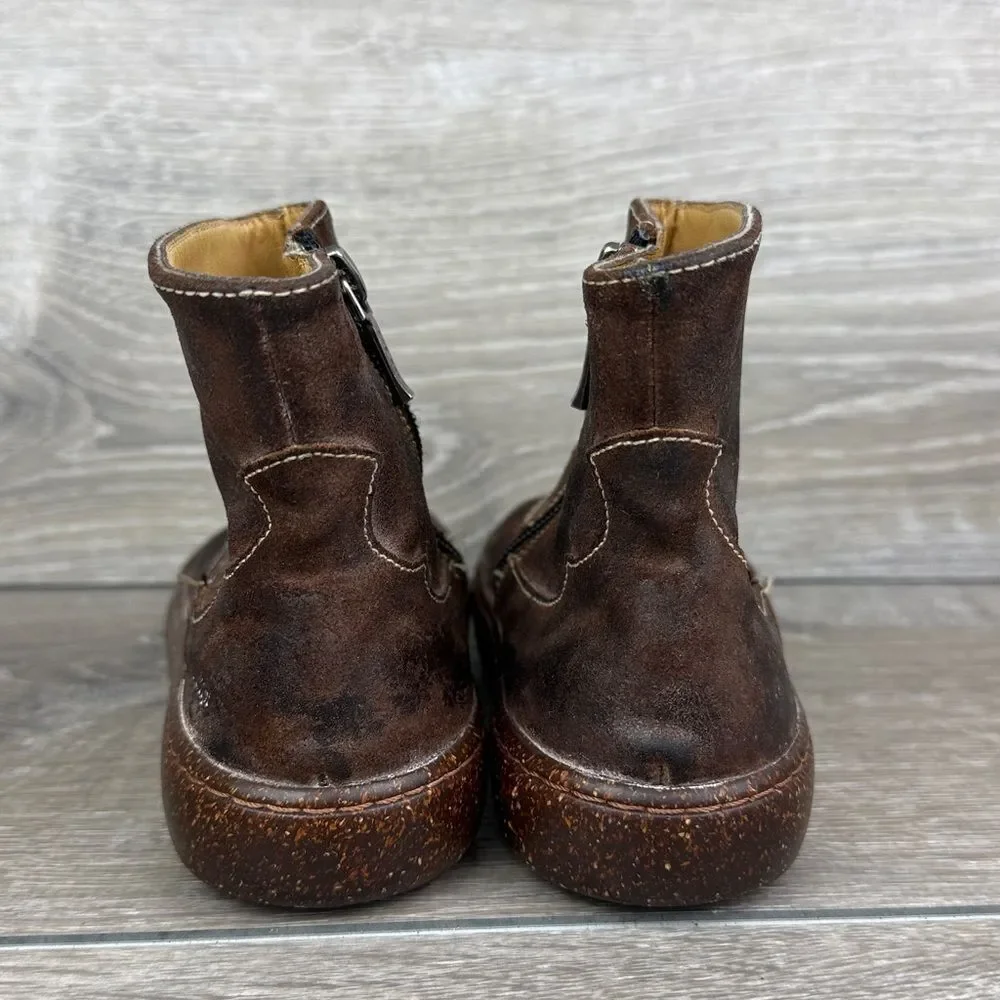 Pom D'Api Little Girl Sz 13/EU 30 Dark Brown Leather Inside Zip Ankle Boots